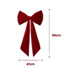 Jingle Jollys Red Velvet Christmas Bows Tree Decorations Xmas Ornaments - Image 2