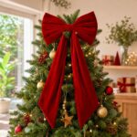 Jingle Jollys Red Velvet Christmas Bows Tree Decorations Xmas Ornaments - Image 8