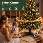 Jingle Jollys Christmas Tree Stand 360° Rotating for Xmas Tree Up to 2.7M with Remote Control - Image 4