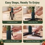 Jingle Jollys Christmas Tree Stand 360° Rotating for Xmas Tree Up to 2.7M with Remote Control - Image 8