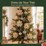 Jingle Jollys 10Pcs Christmas Tree Flower Set Garland Wreath Poinsettia Decorations - Image 5