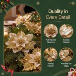 Jingle Jollys 10Pcs Christmas Tree Flower Set Garland Wreath Poinsettia Decorations - Image 7
