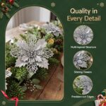 Jingle Jollys 20Pcs Christmas Tree Flower Set Garland Wreath Poinsettia Decorations - Image 7