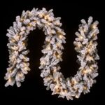 Jingle Jollys 1.8M Christmas Garland 8 Mode LED Snow Frosted Tips Auto Timing - Image 3