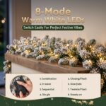 Jingle Jollys 1.8M Christmas Garland 8 Mode LED Snow Frosted Tips Auto Timing - Image 4