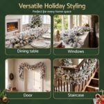 Jingle Jollys 1.8M Christmas Garland 8 Mode LED Snow Frosted Tips Auto Timing - Image 8