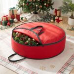 Jingle Jollys Christmas Garland Wreath Storage Bag Baubles Ornaments Container - Image 8