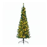 Jingle Jollys 1.8m Pre-Lit Christmas Tree Slim Pencil Xmas Tree Corner Tree - Image 4