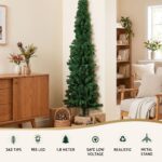 Jingle Jollys 1.8m Pre-Lit Christmas Tree Slim Pencil Xmas Tree Corner Tree - Image 5
