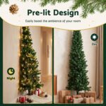Jingle Jollys 1.8m Pre-Lit Christmas Tree Slim Pencil Xmas Tree Corner Tree - Image 6