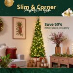 Jingle Jollys 1.8m Pre-Lit Christmas Tree Slim Pencil Xmas Tree Corner Tree - Image 7