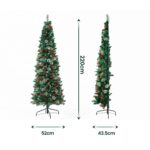 Jingle Jollys 2.1m Artificial Slim Christmas Tree Pine Cone Berry Decor Corner - Image 2