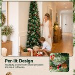 Jingle Jollys 2.1m Artificial Slim Christmas Tree Pine Cone Berry Decor Corner - Image 4