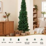 Jingle Jollys 2.4m Pre-Lit Christmas Tree Slim Pencil Xmas Tree Corner Tree - Image 5