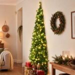 Jingle Jollys 2.4m Pre-Lit Christmas Tree Slim Pencil Xmas Tree Corner Tree - Image 9