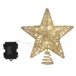 Jingle Jollys 3D Christmas Tree Topper Star 20 Warm LED Lights Gold Glitter - Image 4