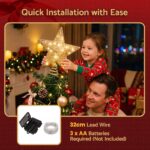 Jingle Jollys 3D Christmas Tree Topper Star 20 Warm LED Lights Gold Glitter - Image 6