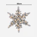 Jingle Jollys 60cm Flocked Snowflake Christmas Wreath Garland Pre-Lit 40 LED Light Decor - Image 2