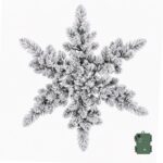 Jingle Jollys 60cm Flocked Snowflake Christmas Wreath Garland Pre-Lit 40 LED Light Decor - Image 3