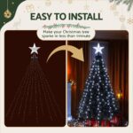 Jingle Jollys 2.5M Christmas Tree Lights Christmas Lights Tree Topper Waterfall Fairy Lights White - Image 7