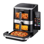 Devanti 12L Air Fryer Dual Basket Stacked 10 Inch Pizza Maker 2800W Touch Black - Image 2