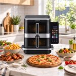 Devanti 12L Air Fryer Dual Basket Stacked 10 Inch Pizza Maker 2800W Touch Black - Image 11