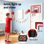Everfit 2 in 1 Kids Basketball Hoop Adjustable Stand Over Door Scoreboard Red - Image 6