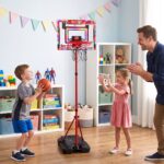 Everfit 2 in 1 Kids Basketball Hoop Adjustable Stand Over Door Scoreboard Red - Image 10