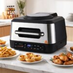 Devanti 5-in-1 Electric BBQ Grill Air Fryer, 2200W 8L Smart Thermometer