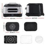 Devanti 5-in-1 Electric BBQ Grill Air Fryer, 2200W 8L Smart Thermometer - Image 2