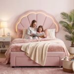 Artiss King Single Bed Frame with 1 Storage Drawers Upholstered Velvet Platform Bed LED Headboard Pink - Image 9