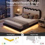 Artiss Double Bed Frame, Floating Design with RGB LED and USB Charging - Image 5
