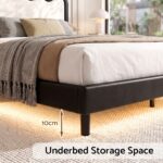 Artiss Double Bed Frame, Floating Design with RGB LED and USB Charging - Image 8