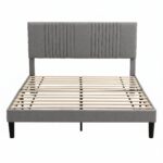Artiss Double Bed Frame with Adjustable Headboard, Grey, 300kg Capacity - Image 4