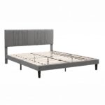 Artiss King Bed Frame with Adjustable Headboard, Grey, 300kg Capacity - Image 2