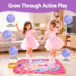 Keezi Dance Mat for Kids Age 3-12 Electronic Dance Game Pad Toy with 3 Game Modes, Pink - Image 7