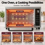 Devanti 48L Convection Oven Electric Fryer Bake Grill Ovens Benchtop 2000W Silver - Image 7