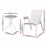 Gardeon 5PC Bistro Set Outdoor Table and Chairs Stackable Patio Furniture White - Image 3