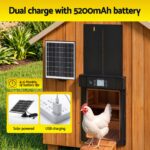 Giantz Automatic Chicken Coop Door 37cm Solar Powered Smart App Control Black - Image 8
