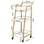 Artiss Bar Cart Trolley Kitchen Island Serving Wine Glass Holder Marble 41cm - Image 3