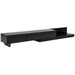 Artiss Extendable TV Unit 200CM 3 Storage Drawers Dark Walnut & Black - Image 3