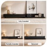 Artiss Extendable TV Unit 200CM 3 Storage Drawers Dark Walnut & Black - Image 6