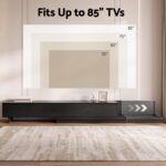Artiss Extendable TV Unit 200CM 3 Storage Drawers Dark Walnut & Black - Image 11