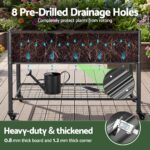 Green Fingers Mobile Raised Garden Bed With Wheels Storage Shelf 81cm Height for Vegetables Herb Charcoal - Image 5