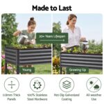 Green Fingers Mobile Raised Garden Bed With Wheels Storage Shelf 81cm Height for Vegetables Herb Charcoal - Image 6