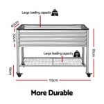 Green Fingers Mobile Raised Garden Bed with Wheels Storage Shelf 81cm Height for Vegetables Herb Silver - Image 2