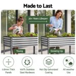 Green Fingers Mobile Raised Garden Bed with Wheels Storage Shelf 81cm Height for Vegetables Herb Silver - Image 6