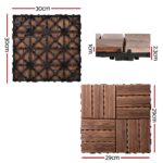 Gardeon 27PCS Wood Deck Tiles 30x30cm Interlocking Floor Tiles Pine Brown - Image 3