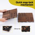 Gardeon 27PCS Wood Deck Tiles 30x30cm Interlocking Floor Tiles Pine Brown - Image 6