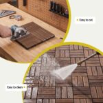 Gardeon 27PCS Wood Deck Tiles 30x30cm Interlocking Floor Tiles Pine Brown - Image 7